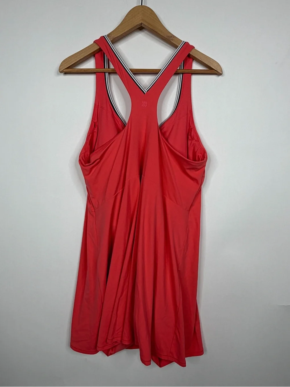 all in motion Coral Racerback Tank Dress with Striped Trim